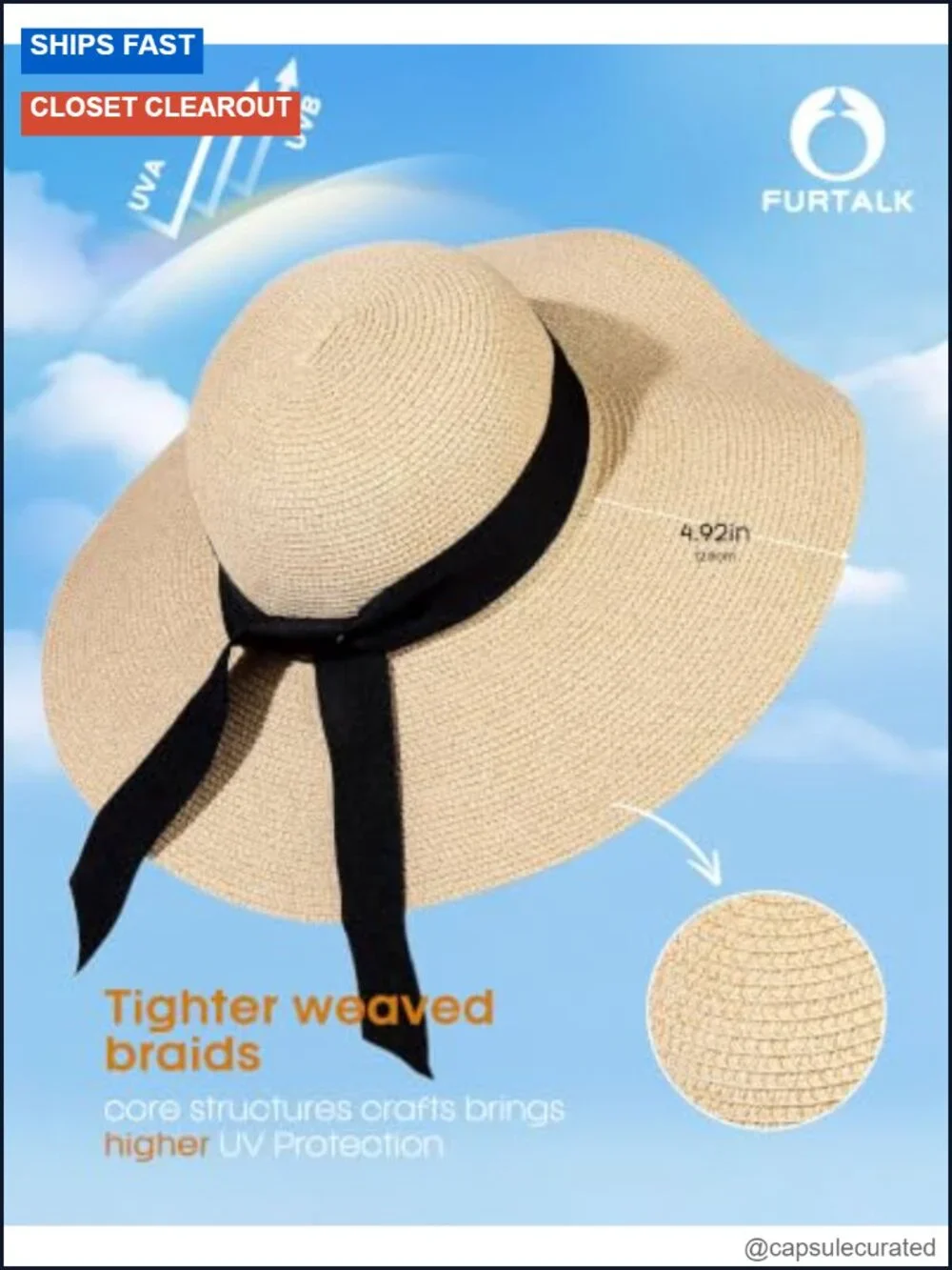 Women's Floppy Sun Hat with Paper Straw, Wide Brim, Packable for Travel